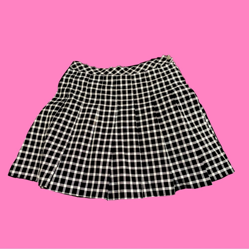 H&M Divided Black and White Plaid Coquette Skirt